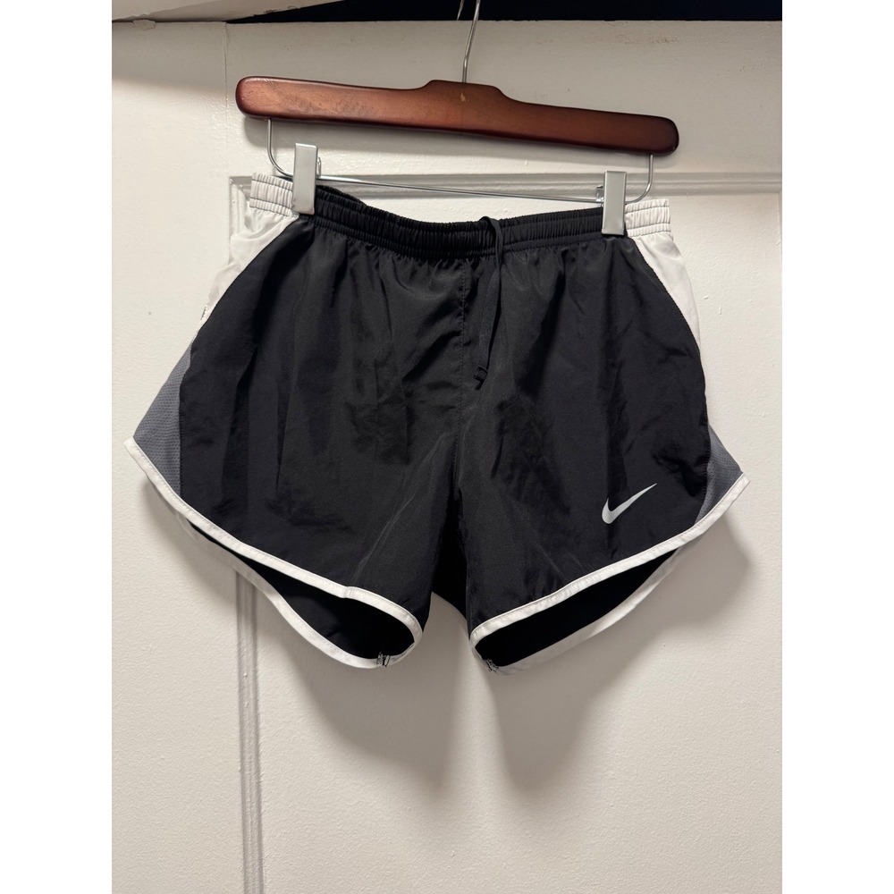 Nike Dri-FIT Womens Running Shorts Black White Grey Athletic Gym‎ Shorts Size S